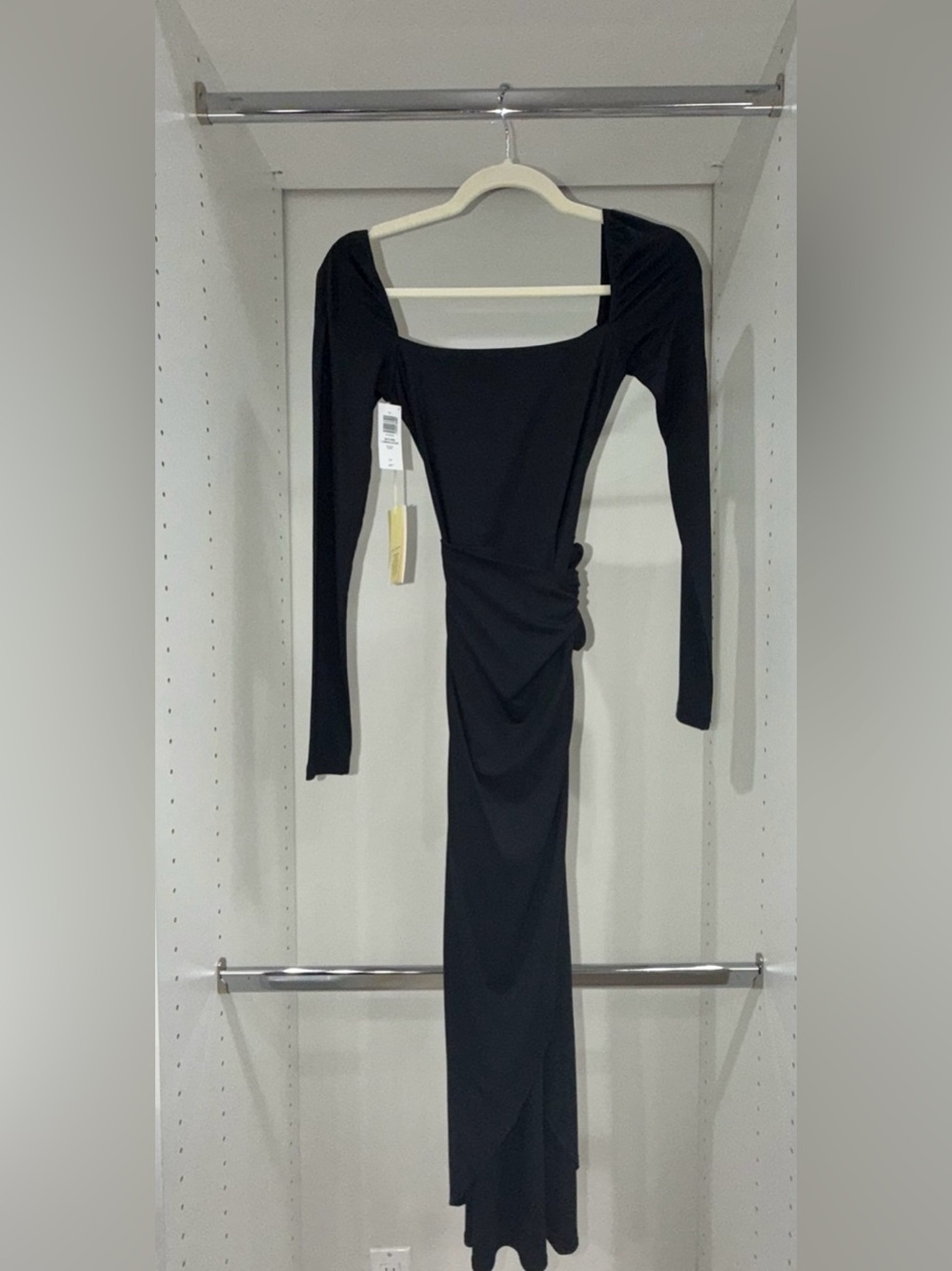Aritzia Wilfred Saturn Longsleeve Midi Wrap Dress Black S Petite NWT